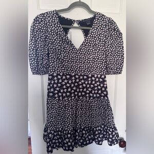 French Connection Navy Dress with Pink Floral Print